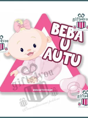 Beba u autu - ženska roze