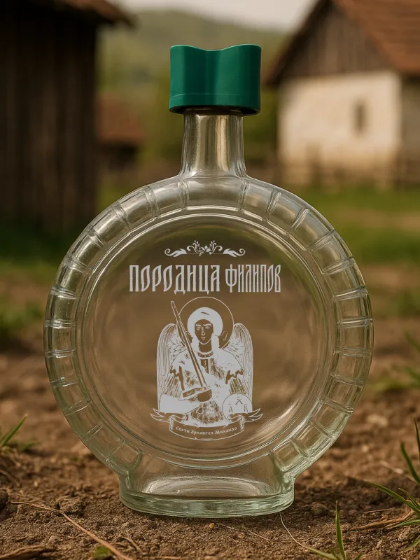 Proizvod Staklena čutura - Porodica sa ikonom krsne slave Slika