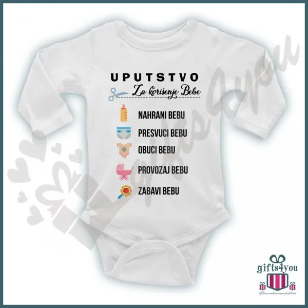 Proizvod Upustvo za korišćenje bebe bodić Slika