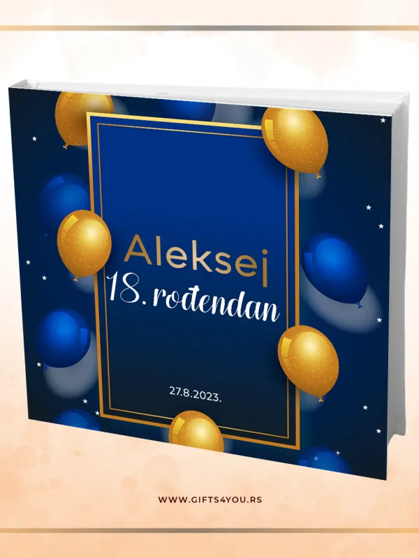 Proizvod aleksej 18. plavo zlatni baloni Slika